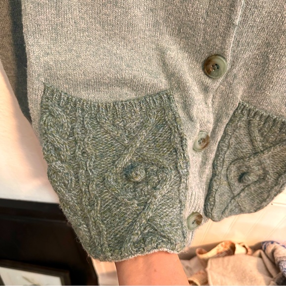 EUC Anthropologie Sleeping on Snow Fair Isle Style Funnel Neck Cardigan - Picture 8 of 11